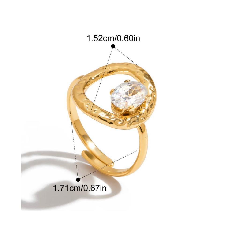 Минималистичное геометрическое кольцо с цирконом, полое, круглое, для женщин, из нержавеющей стали, с чеканным узором, ювелирное изделие в виде цветка