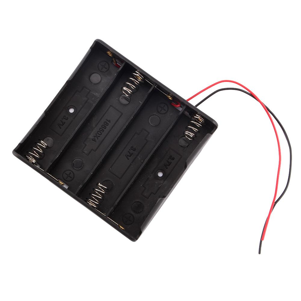 Plastic Battery Holder Storage Box Case For 18650 Rechargeable With Wire Lead