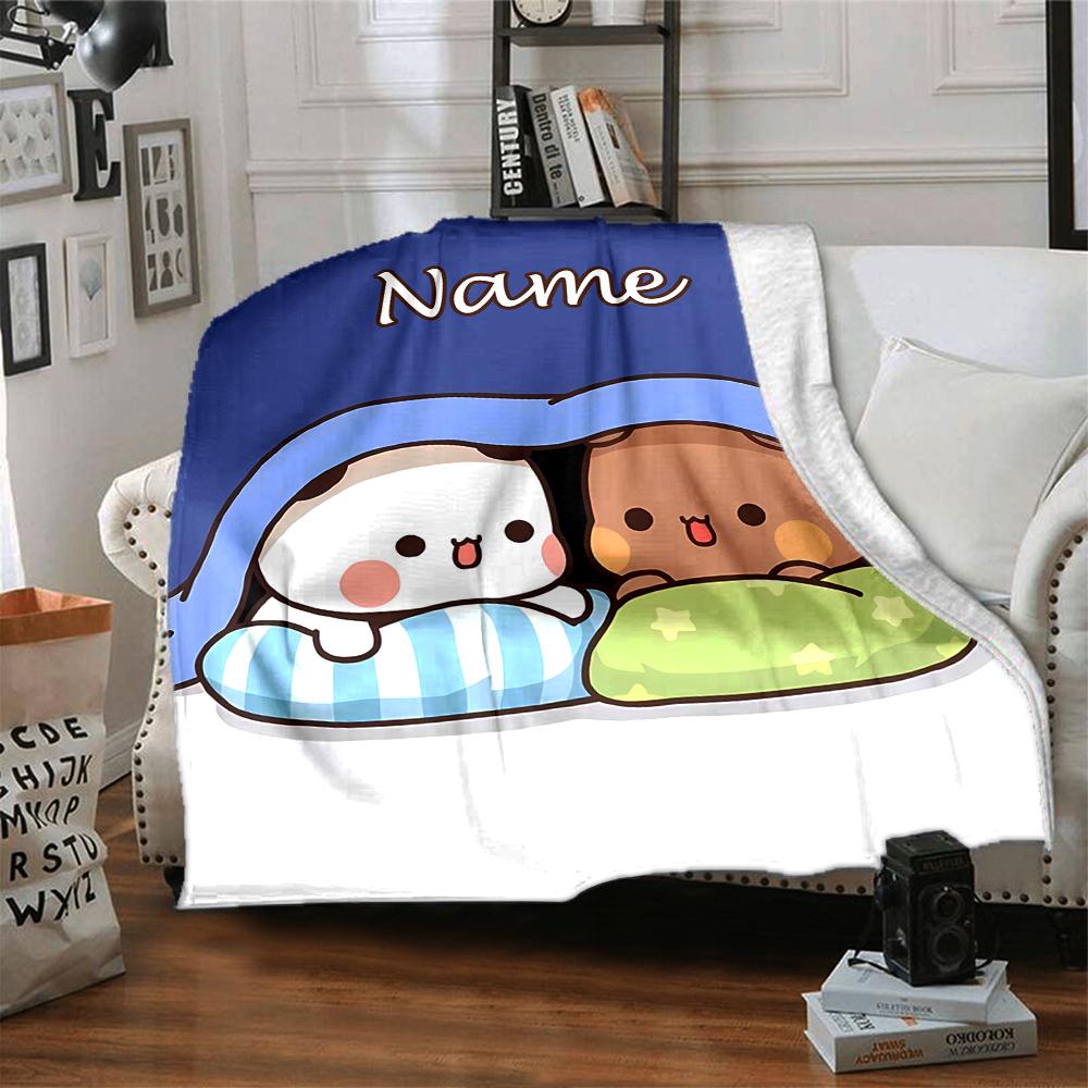 Customiz Name Personality Bubu Dudu (4) Blanket Soft &Warm Sofa Office Bed Travel Lunch Break Blanket, Gift Suitable for All Seasons