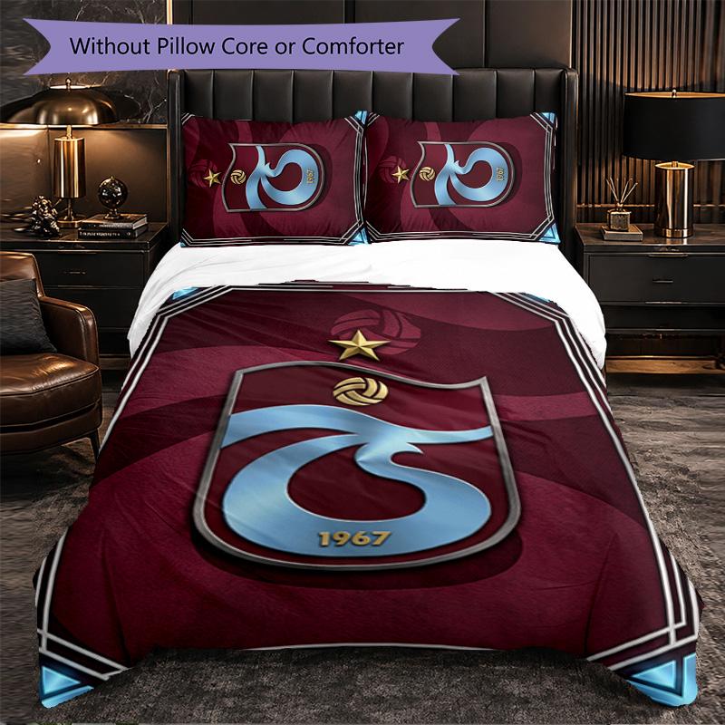 Trabzonspor FC Themed Bedding 3Pcs Duvet Cover Set Decorative Bed Linen For Teen Room Home Decoration