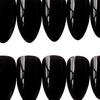 24Pcs Pointed Black Wearable Nail Patch Solid Color DIY Art False Nail Press On Fake Nails Girl False Nails with Wearing Tools