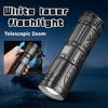 Bright Telescopic Zoom Flashlight White Laser Far Beam Usb Light White Laser Telescopic Zoom Telescopic Zoom White Laser