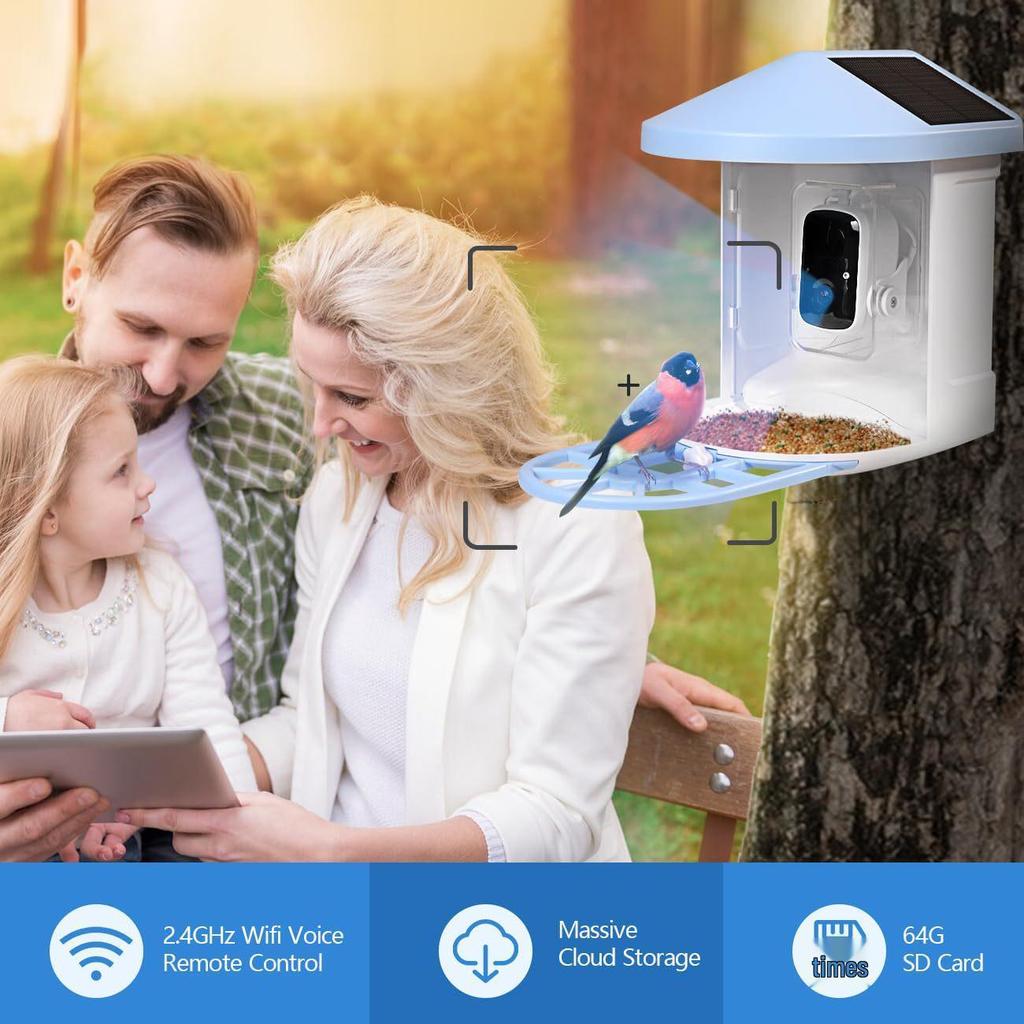 Wireless Smart Bird Feeder Camera with Real-Time Monitoring