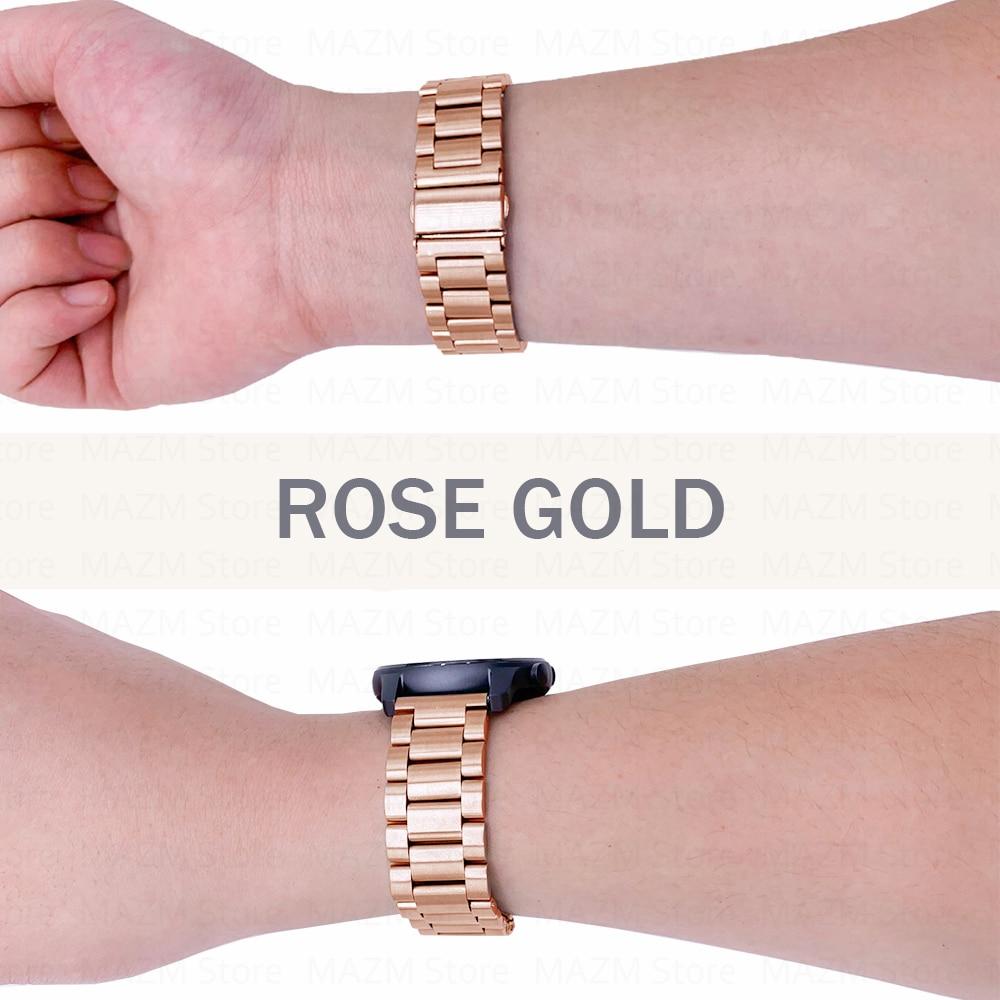 22 мм 20 мм 18 мм Металлический ремешок для Samsung Galaxy Watch 3 4 Active2 S2 Gear S3 Gt 2 Huawei GT2/Amazfit GTR Браслет из нержавеющей стали Подарок на День матери
