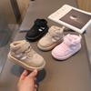 Winter New Children's Sports Shoes Girls' Shoes Bread Shoes, Boys' Baby Shoes Children's Shoes Mid Top Velvet Board Shoes
