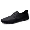 Leather Men Shoes Fashion Lace-up Formal Men Shoes Moccasins Italian Breathable Male Driving Shoes Black Plus Size 38-47
