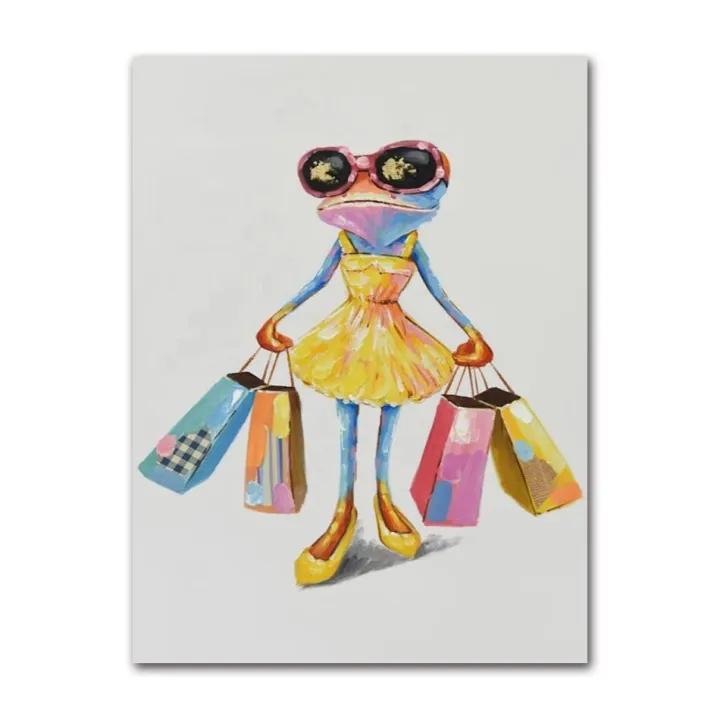 Симпатичная лягушка, граффити, художественная картина на холсте, абстрактные постеры с животными и принты на холсте, настенная художественная картина для дома, Декор в гостиную