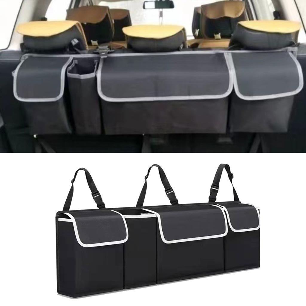 Органайзер для багажника автомобиля, регулируемая сетка для хранения на заднем сиденье, вместительная многофункциональная универсальная сумка-органайзер для автомобильного сиденья