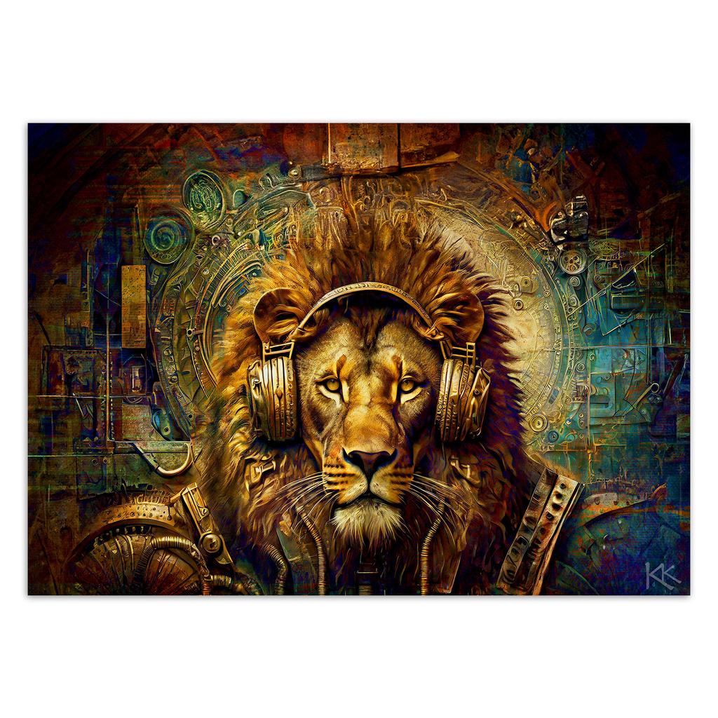 Wallpaper Golden lion Abstraction