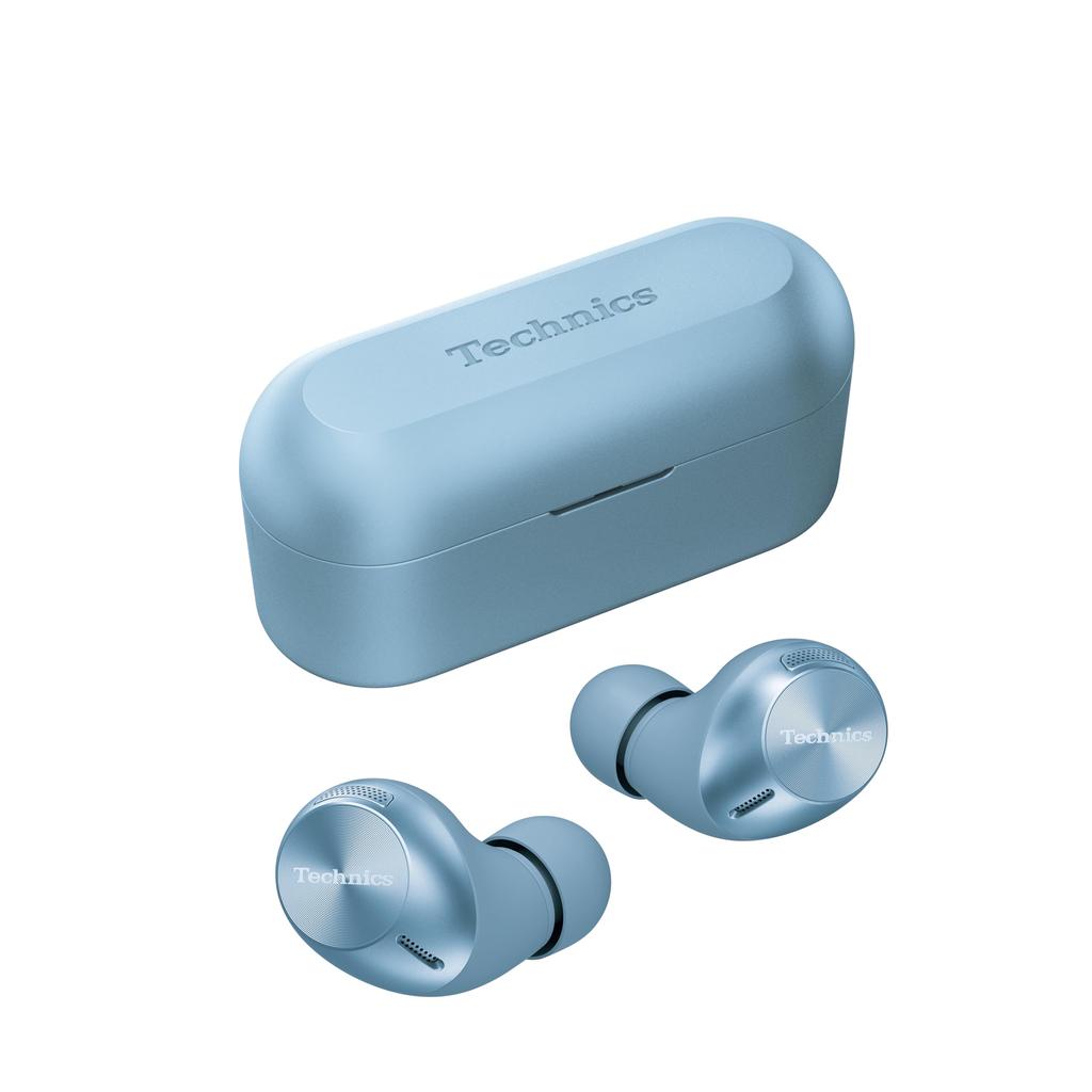 Panasonic Беспроводные наушники Technics EAH-AZ40M2-A Bluetooth с шумоподавлением, мультиподключение к 3 устройствам, IPX4, LDAC, высококачественный звук, совместимость с приложением, синие