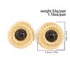 SHIXIN 4 Colors Exaggerated Geometric Round Large Stud Earrings Women Retro Inlaid Resin Acrylic Spiral Earrings Party Jewelry