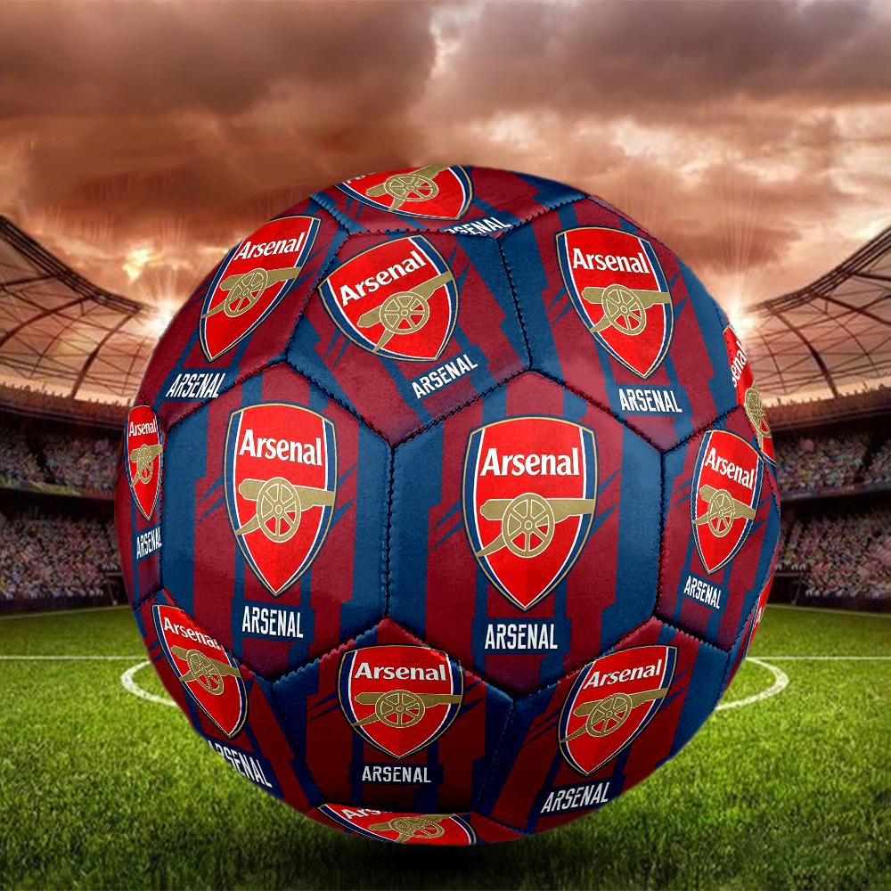 ArsenalIndoor Soccer Ball Colorful All Ages Machine Stitched PVC Competition Ready Durable High-Bounce