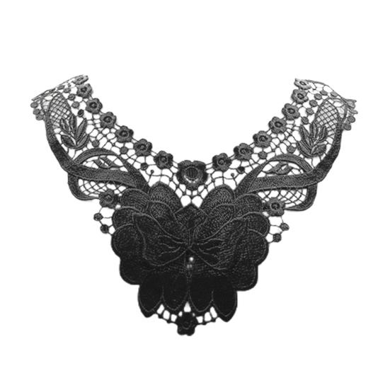 Женский кружевной воротник с вышитыми цветами, аппликациями, цветным кружевным вырезом для самостоятельного шитья, свадебного платья на Хэллоуин, косплея