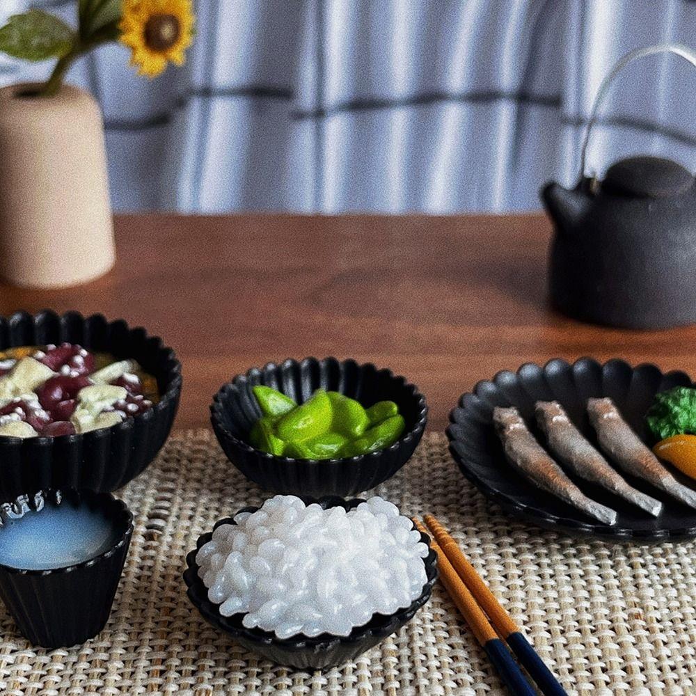 Props Kitchen Furniture Dollhouse Tableware Miniature Food Utensil Doll Accessories Bowl Dish Plate
