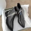 Модные готические женские ботинки Женские ботильоны Сексуальный острый носок Панк-стиль Украшенные заклепками Женские рыцарские ботинки и Модные короткие ботинки