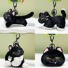 Durable Stuffed Doll Keychain Soft Car Key Ring Coin Purse Naughty Cat Pendant  Birthday
