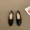 Модные фирменные туфли из мягкой кожи с мягкой подошвой для женщин, лето 2025 года, ретро-туфли в литературном и художественном стиле с одной педалью, женские туфли на плоской подошве Doudou