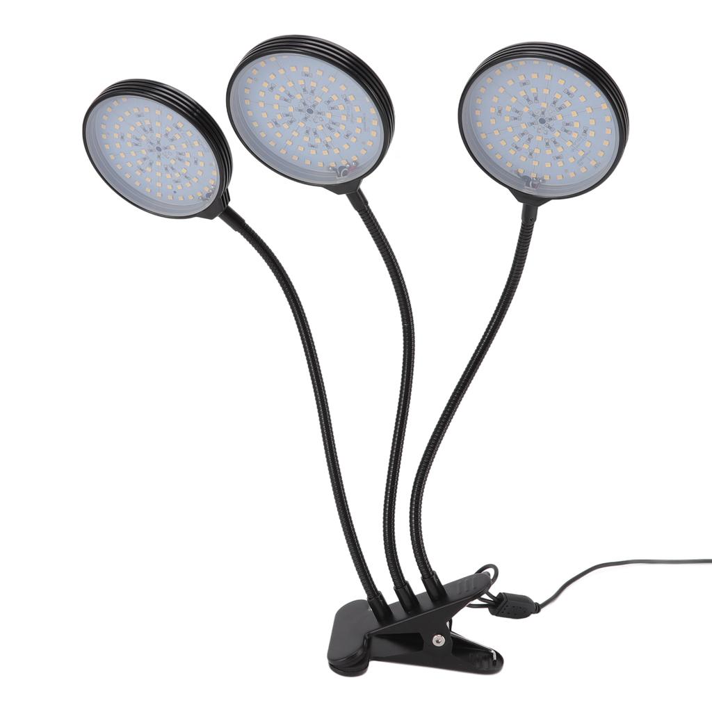 Светодиодная лампа для выращивания растений 45 Вт с 3 головками, на клипсе, питание от USB, лампа для выращивания для комнатных суккулентов