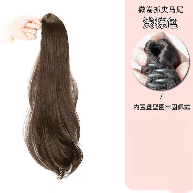 Womens Long Wavy Ponytail Hair Extensions With Bow Clip Synthetic Heat Resistant Hairpieces Daily Wear