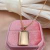 Kinel Glossy Simple Rose Gold Color Square Pendant Necklace