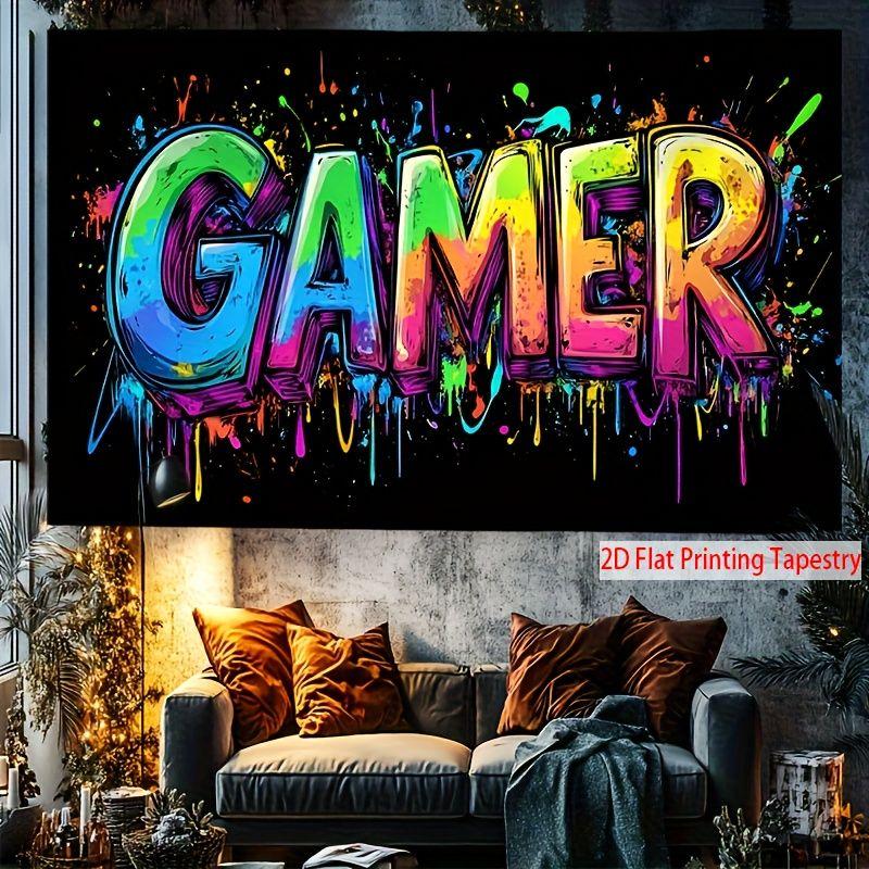 GAMER Радужная брызги чернил Эспорт Граффити Гобелен Фон Мужская комната для киберспорта Модная игровая комната Украшение