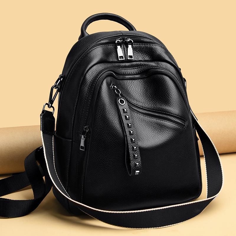 Роскошный женский рюкзак из натуральной кожи, повседневная женская сумка на плечо, модная большая вместительная дорожная женская качественная сумка из воловьей кожи