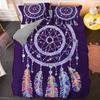 Dreamcatcher Duvet Cover Set Psychedelic Bohemian 3D Print King Queen Polyester Comforter Cover for Kids Boys Girls Bedding Set