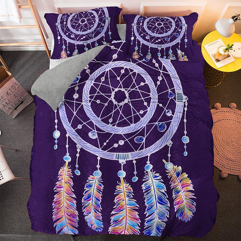 Dreamcatcher Duvet Cover Set Psychedelic Bohemian 3D Print King Queen Polyester Comforter Cover for Kids Boys Girls Bedding Set