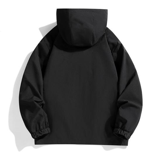 Пара Водонепроницаемая Куртка С Капюшоном Длинный Рукав Весна Осень Повседневная Куртка с Карманами Однотонная Верхняя Одежда для Путешествий на Открытом Воздухе