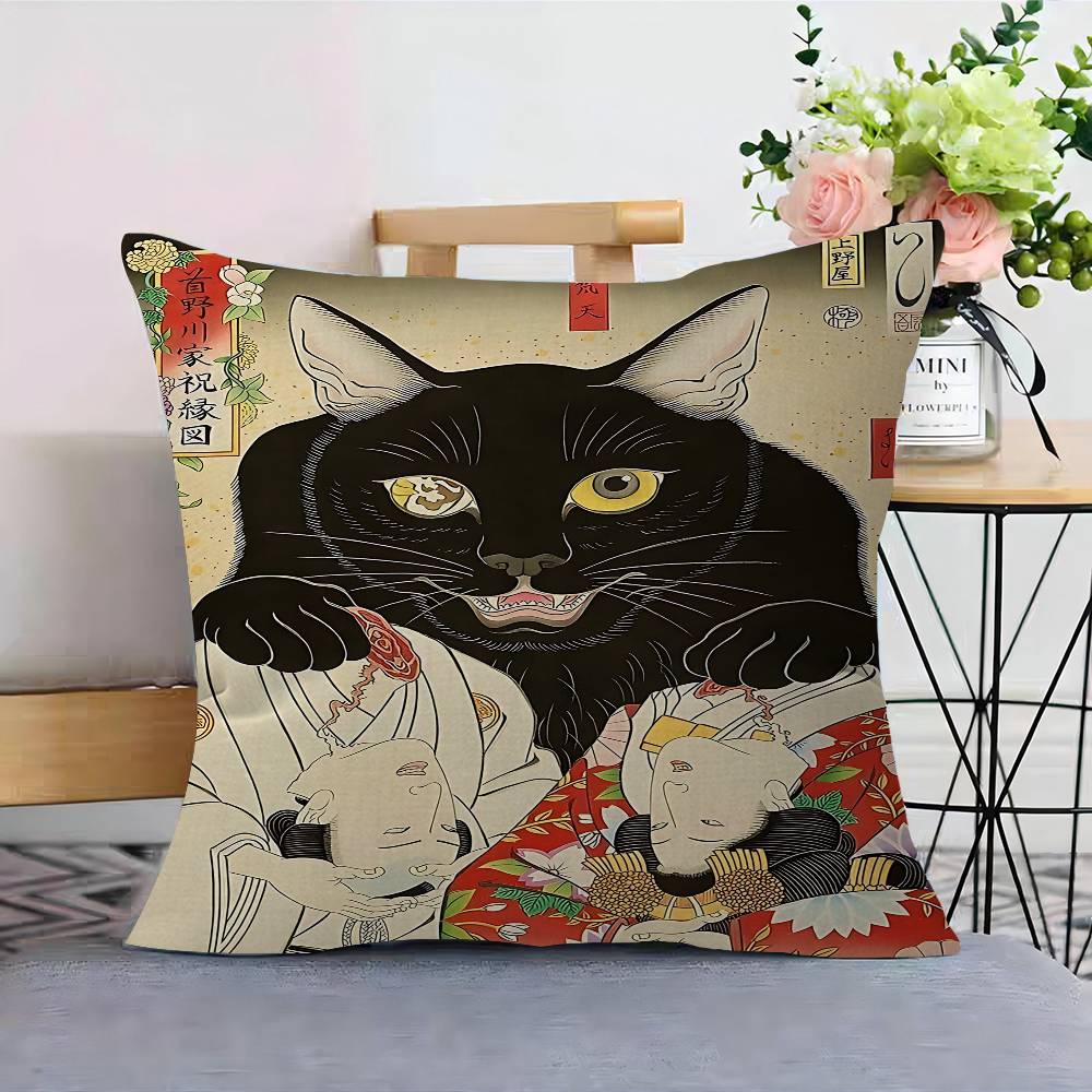 Funny Japanese Woman Yelling At Cat Doge Cushion Cover Car Throw Pillow Case For Sofa Car Christmas Gift 40x40cm 45x45cm