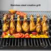 BBQ Chicken Wing Leg Grill Rack Even-Heat with Drip Pan Multipurpose Stainless Steel Roasting Holder Set