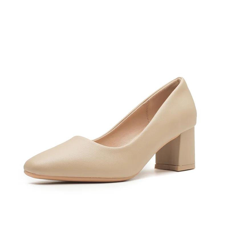 Модные французские ретро женские туфли на высоком каблуке весна осень новые женские туфли удобные универсальные женские кожаные туфли на мягкой подошве грубые одинарные туфли