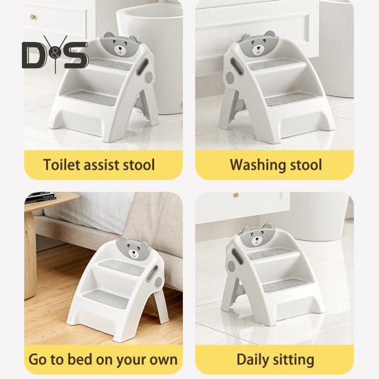 Детская складная лестница-стремянка для ванной комнаты, приучение к горшку, противоскользящая, безопасность малышей, 2 шага, установка-подставка для ног для горшка для детей, способствующая независимости