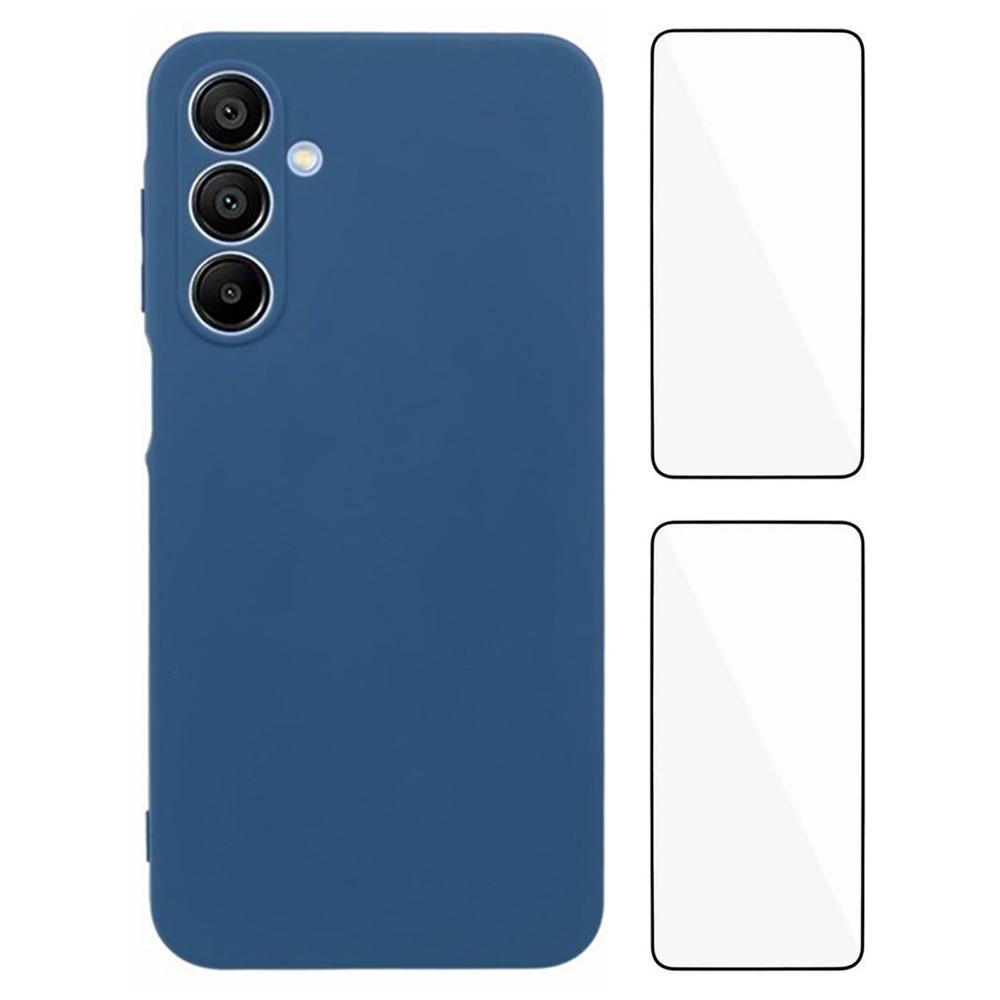 WANLONFENG RB3 Series For Samsung Galaxy A16 4G/5G Case with 2Pcs Screen Film Precise Lens Hole Soft TPU Phone Back Cover