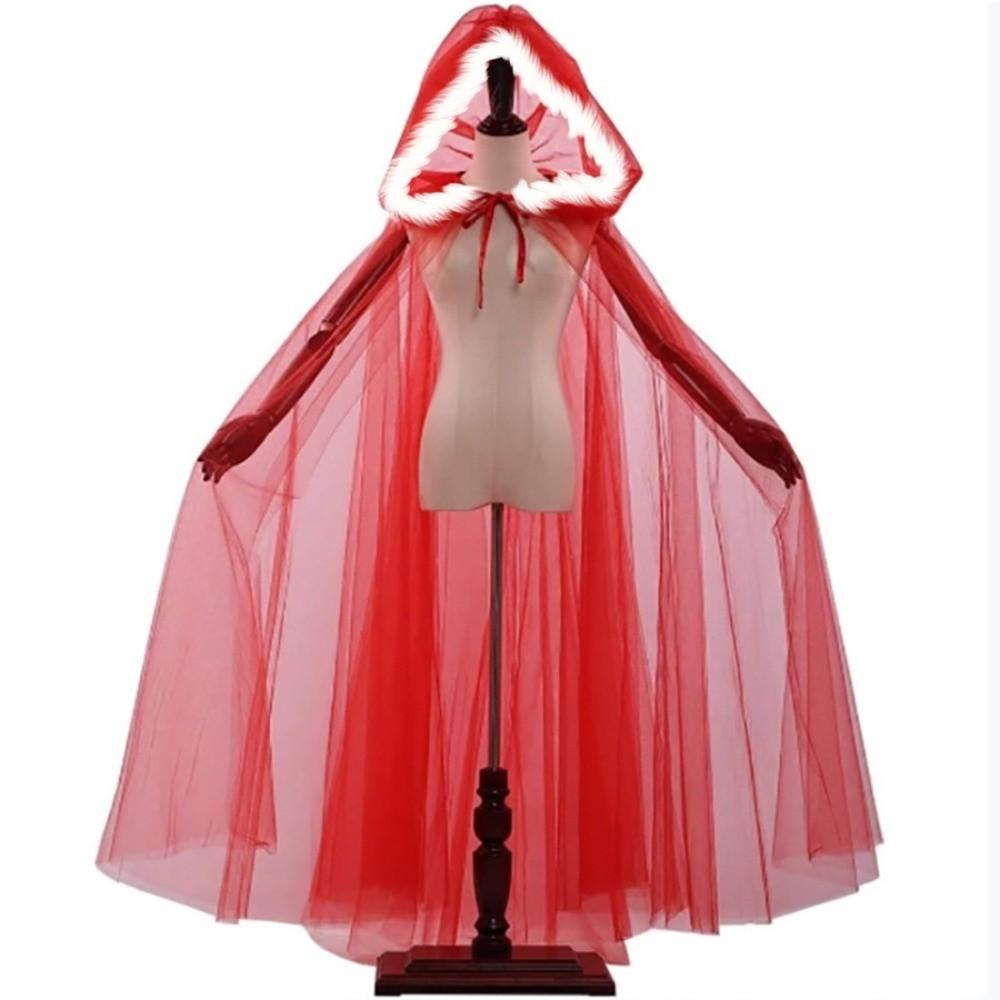 150cm/59in Red Riding Hood Polyester Cosplay Costume Cape Witch Wizard Hooded Cloak Christmas