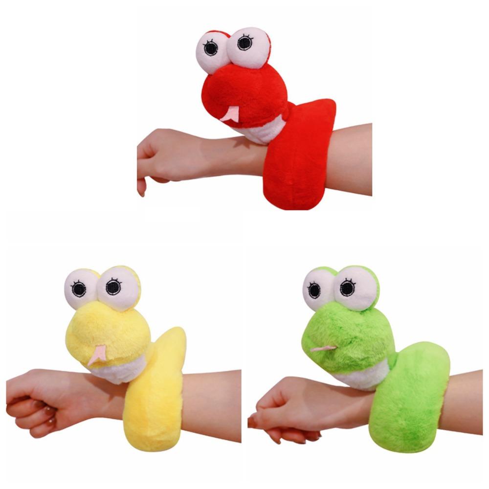 Wrist Style Plush Doll Slap Bracelet Simulation Snake Plush Wrist Band  Kids
