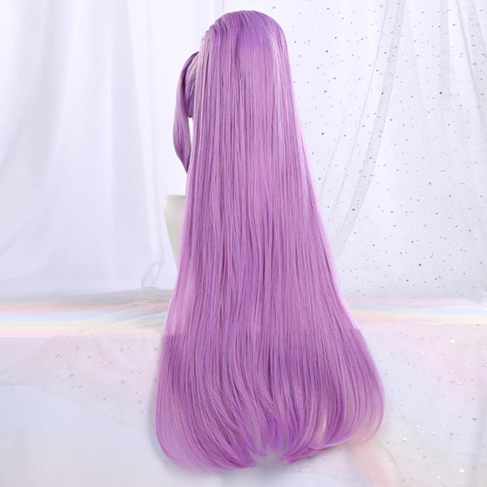 Косплей Second с длинными волосами, идеально подходит для вечеринок, и включает 3 бонусные парика и записку. Термостойкий парик, дизайн "Замок", фиолетовый, на клипсе
