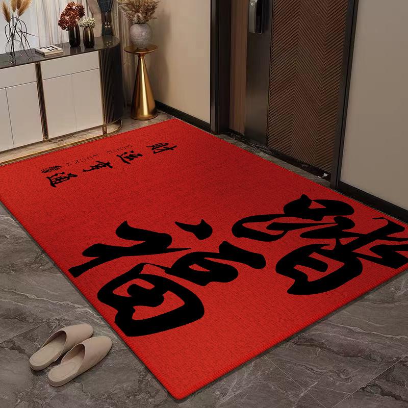 Придверный коврик Грязеотталкивающий Коврик для крыльца Кристаллический бархат Входной коврик для пола Новый китайский Дверной коврик для удаления пыли Коврик для ног Тяньцзиньский ковер
