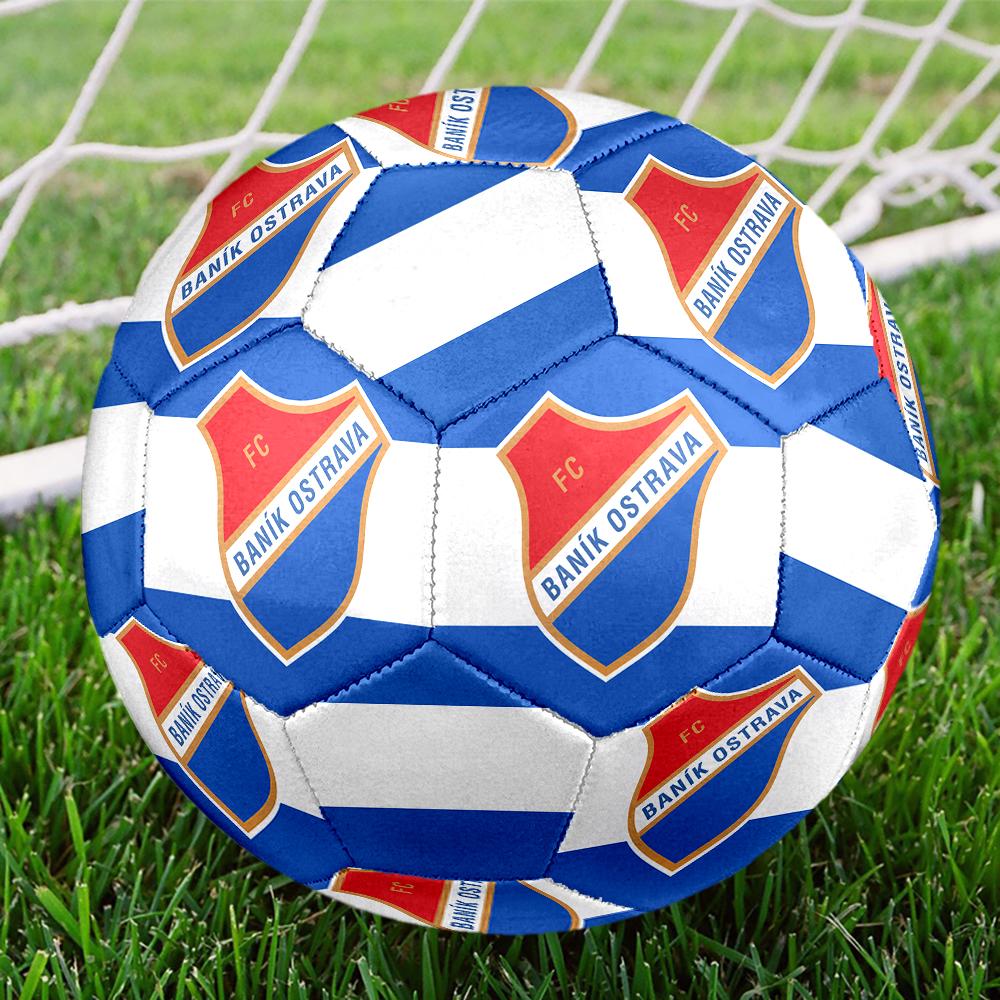 Banik Ostrava FC Soccer Ball, colorful, suitable for all ages, machine-stitched, PVC material, competition grade, durable and high bounce