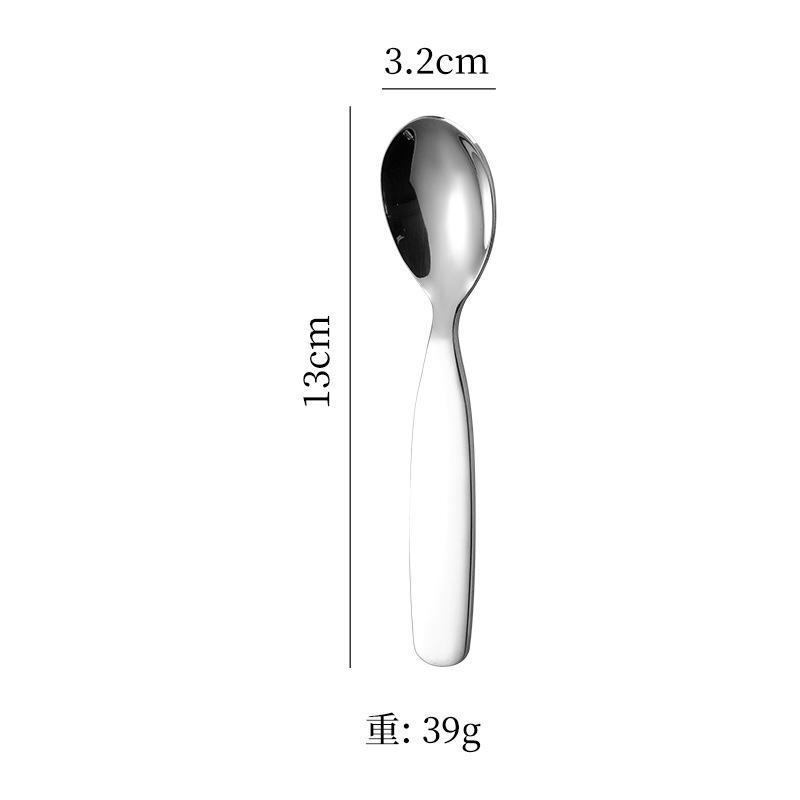 1 Pcs 304 Stainless Steel Children's Spoon Fork Thickened Household Baby Food Spoon Toddler Tableware