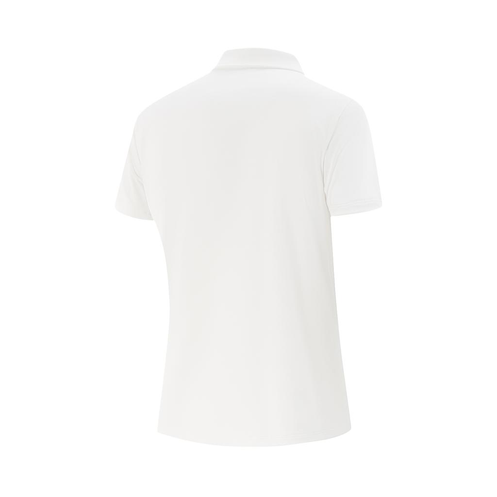 Li-Ning Soft And Comfortable Breathable Solid Color Versatile Short Sleeve Polo Shirt Women Tops White APLV294-5
