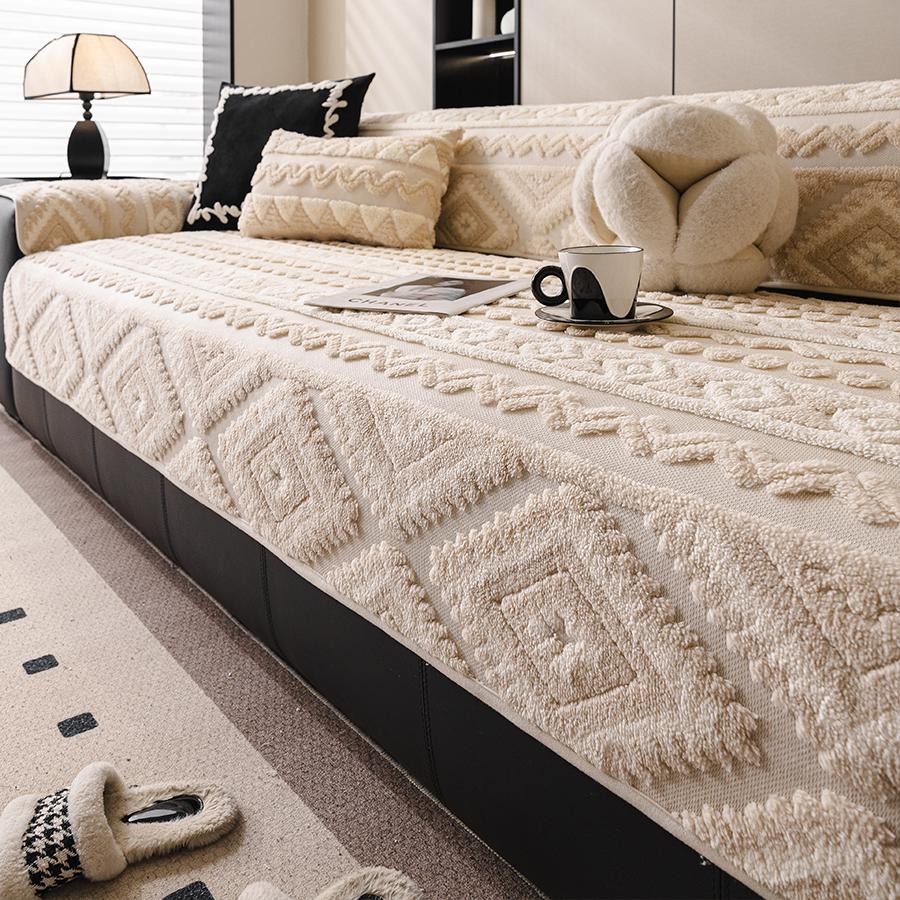 1 шт. Богемный стиль, коврик для дивана, нескользящий дизайн, цельный, легко устанавливается, можно стирать в машине,