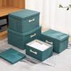 Portable Cotton and Linen Storage Box with Lid for Clothes and Toys, Foldable Cabinet Organizer