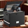 Record Storage Box Storage Crate with Lid and Handles for Valuable Album Collection Water Resistant Fireproof File Holder