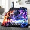 Hockey Players In Cosmic Flames Battle Throw Customize Your Name Comfortable Texture Throw For Sofa Couch Office Bed Picnics For All Occasions Stylish