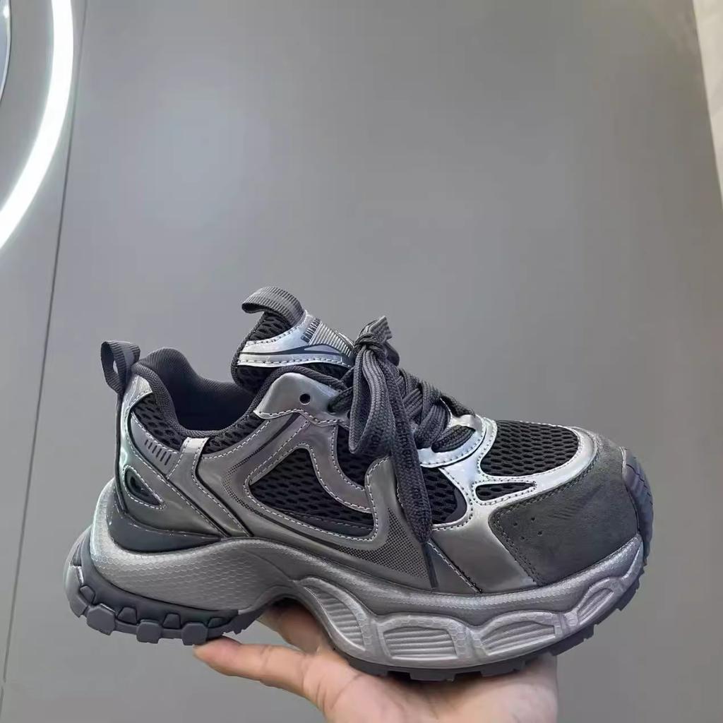 5 см ретро европейские папины кроссовки женская обувь 2025 осень новинка на толстой подошве удобные и дышащие повседневные спортивные кроссовки