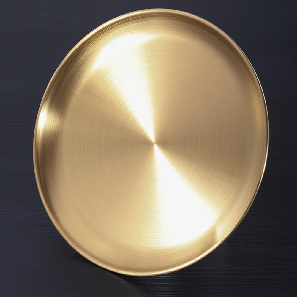 Thickened Dinner Plate Rustless Steel Steel Tray Dishwasher Food Plate Dining Meal Serving
