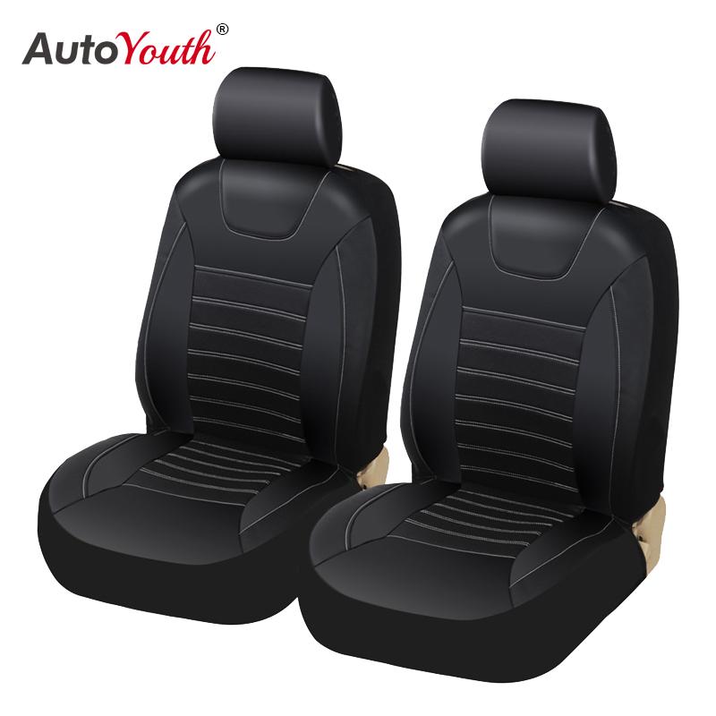 AUTOYOUTH Мягкие Роскошные Чехлы на Сиденья Автомобиля из Искусственной Кожи, Совместимые с Подушками Безопасности, Универсальная Посадка для Всех Автомобилей, Внедорожников, Грузовиков, Защита Сидений Автомобиля