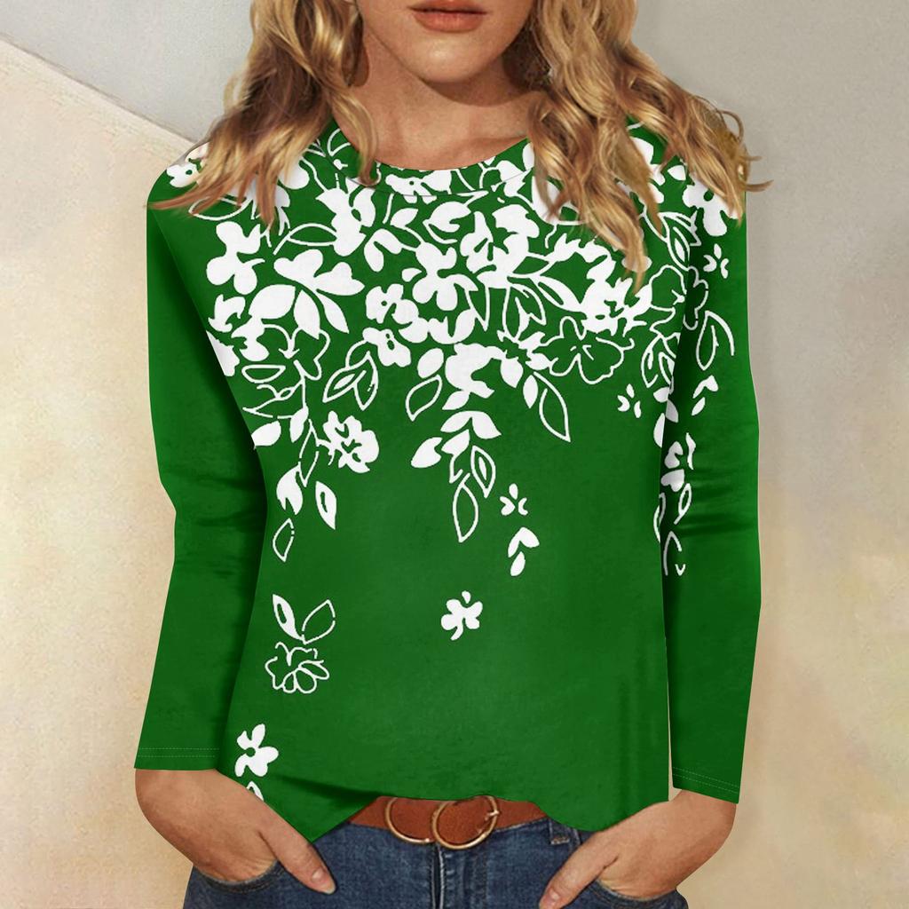 Рубашки с длинным рукавом для женщин, милые футболки с графическим принтом, блузки, повседневные базовые топы больших размеров, пуловеры