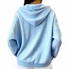 Fashion Women's Color V-neck Button Up Hoodie